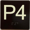 ELEVATOR FLOOR NUMBER THE LEXINGTON AVE LINE (P4-PARKING LEVEL 4) COMPLIANCE SIGN