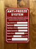 ANTI FREEZE SYSTEM SAFETY SIGN
