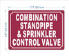 COMBINATION STANDPIPE & SPRINKLER CONTROL VALVE COMPLIANCE SIGN