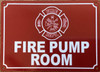 FIRE PUMP ROOM SIGN WITH IMAGE
