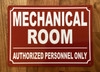 MECHANICAL ROOM SAFETY SIGN