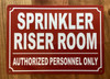NYC SPRINKLER RISER ROOM SIGN