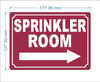 FD SPRINKLER ROOM SIGN WITH RIGHT ARROW