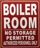 BOILER ROOM SAFETY SIGN