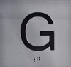 Ground Elevator Jamb (G) Plate Sign (Lobby Elevator JAMB) with Braille and Raised Number-Elevator Floor Number Sign Elevator sign
