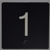 1st Floor Elevator Jamb Plate Sign with Braille and Raised Number-Elevator Floor Number Sign Elevator sign