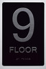 Floor Number Sign -Tactile Signs 9TH Floor Sign The Sensation line Ada sign