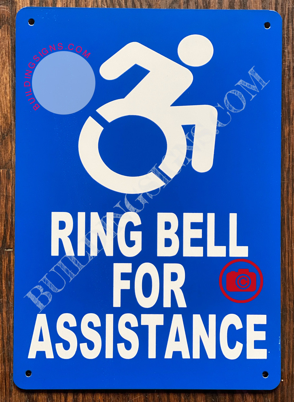 Wireless Doorbell for office / restaurant and commercial use- No Battery  Required + ada for assistance please ring bell SIGN 4x7