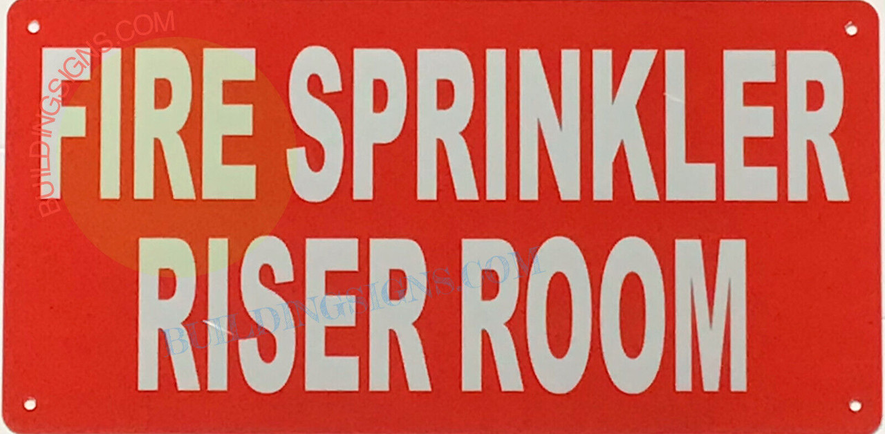 FIRE SPRINKLER RISER ROOM SIGN (10X12,Red,Aluminum) -ref21022 - ADA ...