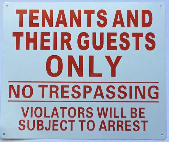 TENANTS AND GUEST ONLY