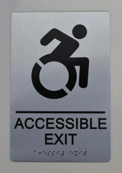 ACCESSIBLE EXIT Sign ADA Sign -Tactile Signs  The sensation line  Ada sign