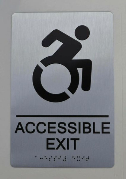 ACCESSIBLE EXIT Sign  Braille sign -Tactile Signs  The sensation line   Braille sign