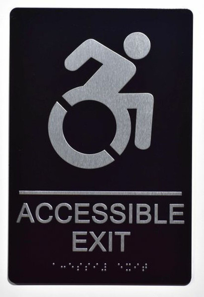 ACCESSIBLE EXIT Sign -Tactile Signs Tactile Signs  (ALUMINUM SIGNS)-The sensation line  Braille sign