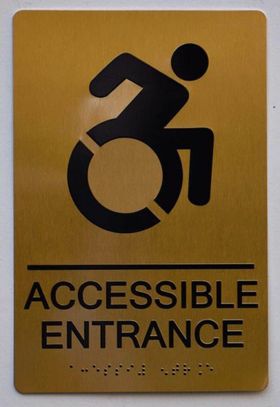 Accessible Entrance Directional Sign -Tactile Signs Tactile Signs  ADA-- THE SENSATION LINE  Braille sign