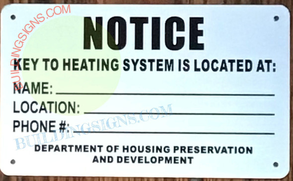 HPD  KEY TO THE HEATING SYSTEM