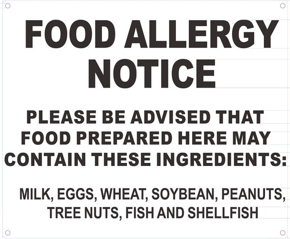 SIGN FOOD ALLERGY