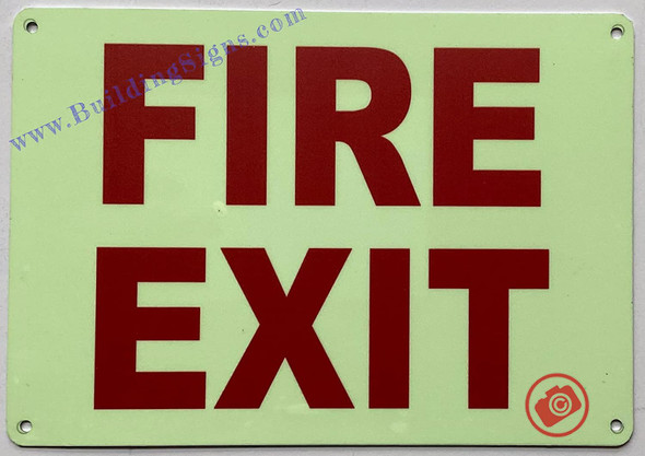 Photoluminescent FIRE EXIT SIGN