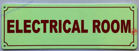 Photoluminescent ELECTRICAL ROOM SIGN