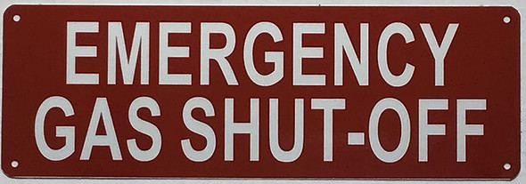 EMERGENCY GAS SHUT-OFF SIGN