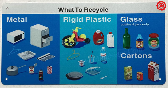 NYC Recycle Signage - Metal,plastic, glass Signage