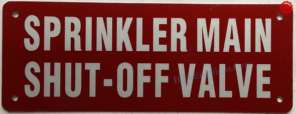 SPRINKLER MAIN SHUT-OFF VALVE SIGN