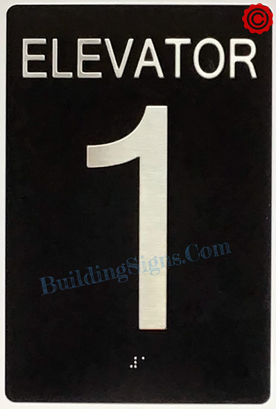 ELEVATOR 1 SIGN Tactile Touch Braille Sign