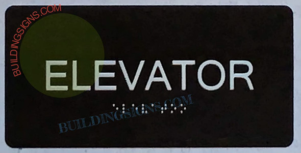 ELEVATOR Sign Tactile Touch Braille Sign