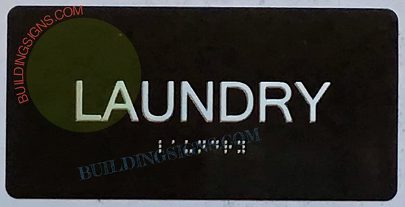 LAUNDRY Sign Tactile Touch Braille Sign