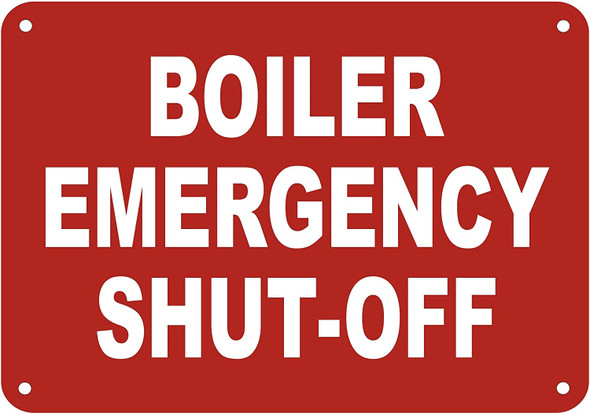 BOILER EMERGENCY SHUT-OFF Signage