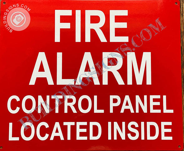 Fire Alarm Control Panel Located Inside Sign