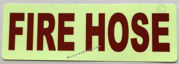 FIRE HOSE SIGN, Glow In The Dark Decals