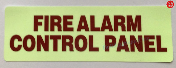 FIRE ALARM CONTROL PANEL SIGN, Glow In The Dark Decals