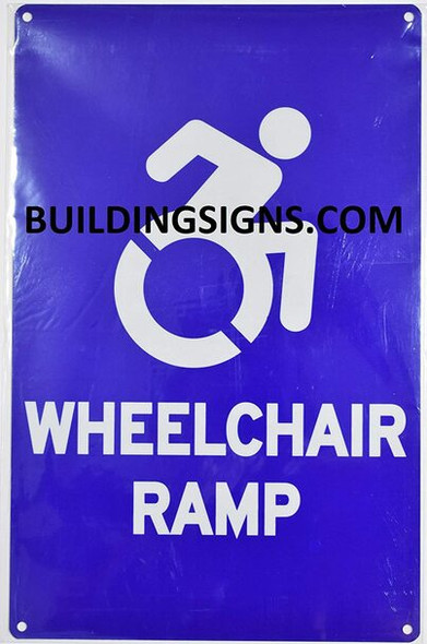Wheelchair RAMP Sign  The Pour Tous Blue LINE