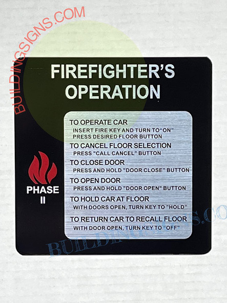 FIREFIGHTERS OPERATION PHASE 2 Signage