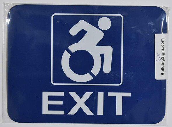 ADA-EXIT ACCESSIBLE Sign -The Pour Tous Blue LINE -Tactile Signs Ada sign