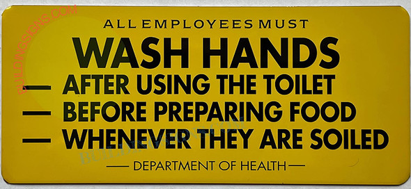 NYC All employee must wash hands Signage