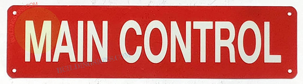 MAIN CONTROL SIGN, Fire Safety Sign