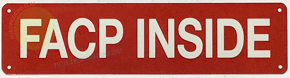 FACP INSIDE Signage - FIRE ALARM CONTROL PANEL INSIDE Signage