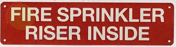 FIRE SPRINKLER RISER INSIDE SIGN, Fire Safety Sign