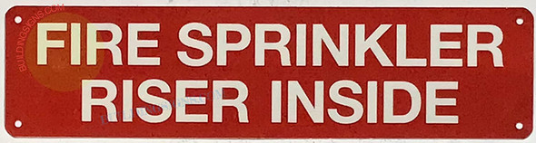 FIRE SPRINKLER RISER INSIDE Signage, Fire Safety Signage
