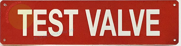 TEST VALVE SIGN, Fire Safety Sign