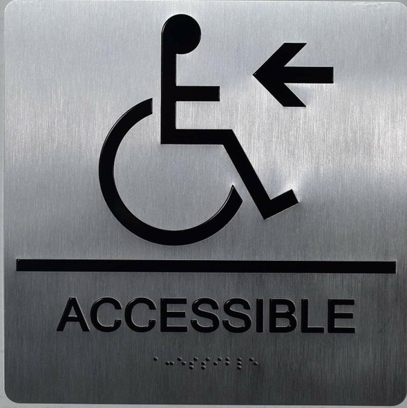 ACCESSIBLE Left Arrow Sign -Tactile Signs-The Sensation line Ada sign