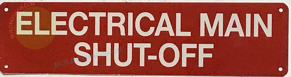 ELECTRICAL MAIN SHUT-OFF Signage