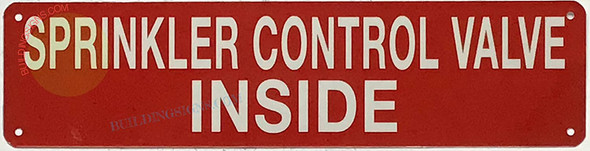 SPRINKLER SHUT-OFF VALVE INSIDE Signage