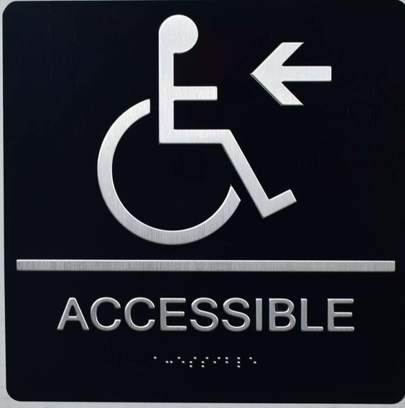 ACCESSIBLE Left Braille SIGN  The Sensation line -Tactile Signs Ada sign