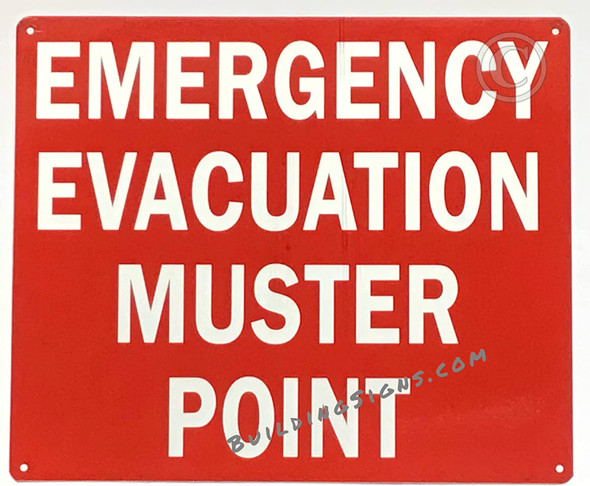 EMERGENCY EVACUATION MUSTER POINT Signage