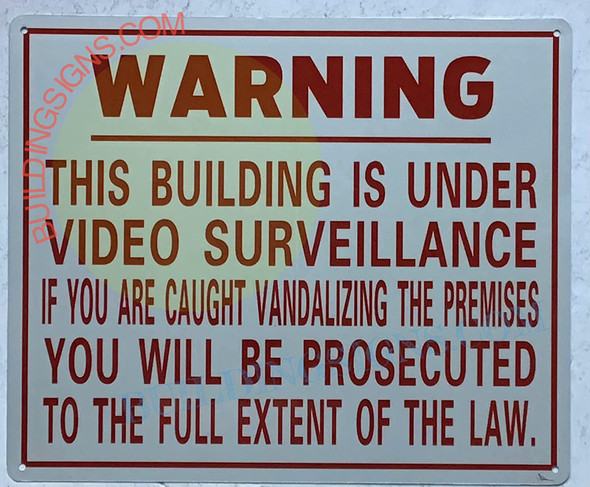 WARNING THIS BUILDING IS UNDER VIDEO SURVEILLANCE Signage