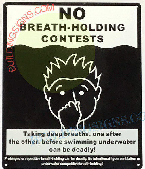 NO BREATH HOLDING CONTESTS NYC POOL SIGN