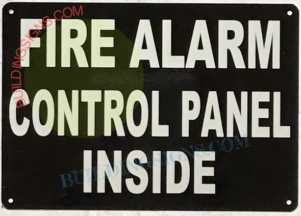 FIRE ALARM CONTROL PANEL INSIDE Signage