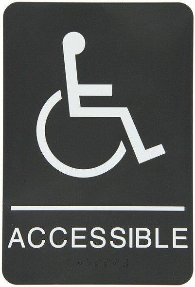 ADA-Braille Tactile Sign, Legend"(Handicapped) ACCESSIBLE" with Wheelchair/Handicapped Graphic Sign - The Standard ADA-line Ada sign